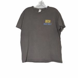 Gildan Deca Ready For It Mens Gray T-Shirt Print Round Neck Pure Cotton Size L